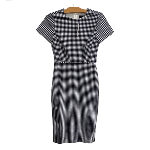 J. Crew Dresses Nwt J Crew Dress Midi Length Navy Gingham Short